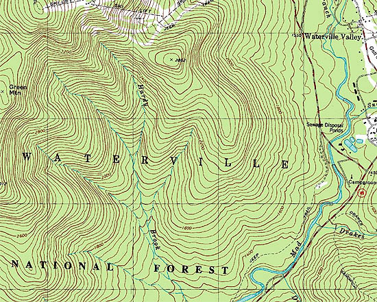 The USGS topographical map of Green Mountain