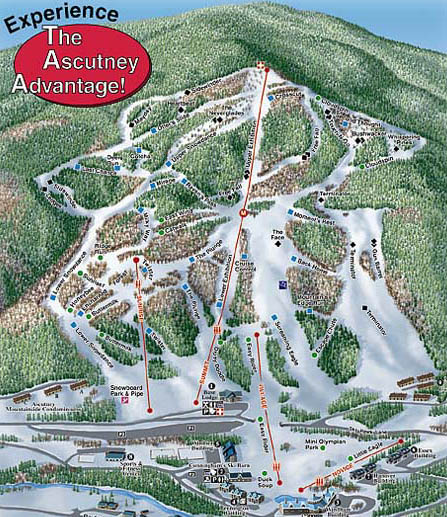 The 1998 Ascutney trail map