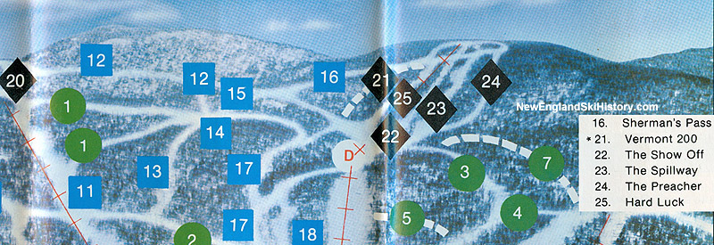 The 1981 Bolton Valley Vista Peak trail map
