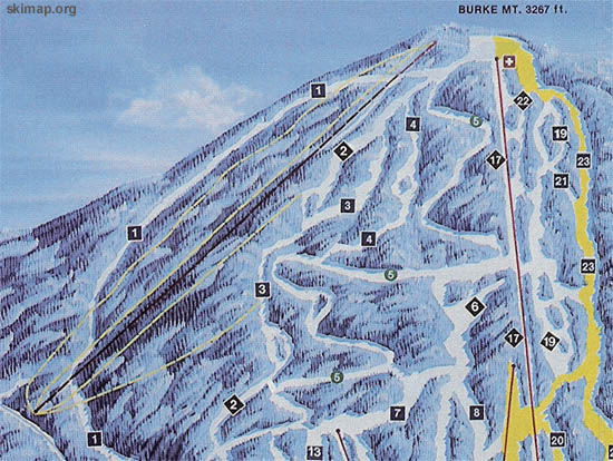 The proposed East Bowl development on the 1993 Burke trail map
