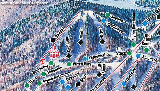 The Witches complex on the 1993-1994 Mt. Snow trail map