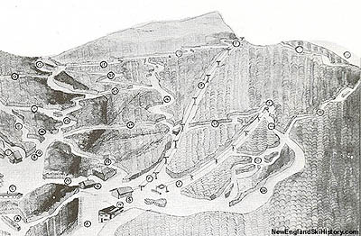 The 1963-64 Jay Peak trail map prior to the summit expansion