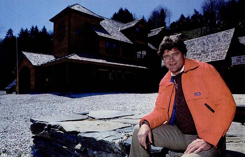 Pres Smith in front of the new Northeast Passage lodge in the 1980s