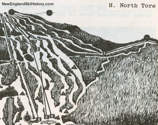 The North Tore area in a 1962 Mt. Snow trail map