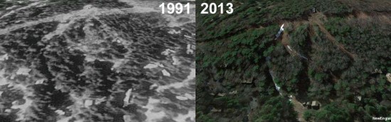Lakeridge Ski Area Aerial Imagery, 1991 vs. 2013