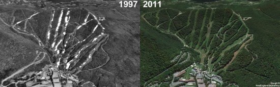 Jiminy Peak Aerial Imagery, 1997 vs. 2011