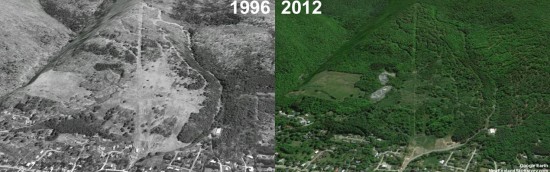 Norwich University Ski Area Aerial Imagery, 1996 vs. 2012