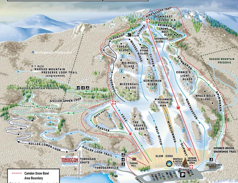 2024-25 Camden Snow Bowl Trail Map