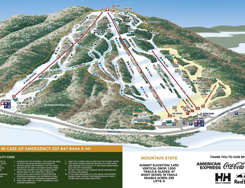 2024-25 Pleasant Mountain Trail Map