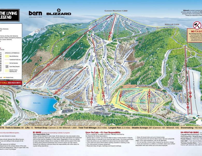 2024-25 Cannon Mountain Trail Map