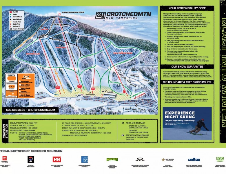 2025-26 Crotched Mountain Trail Map