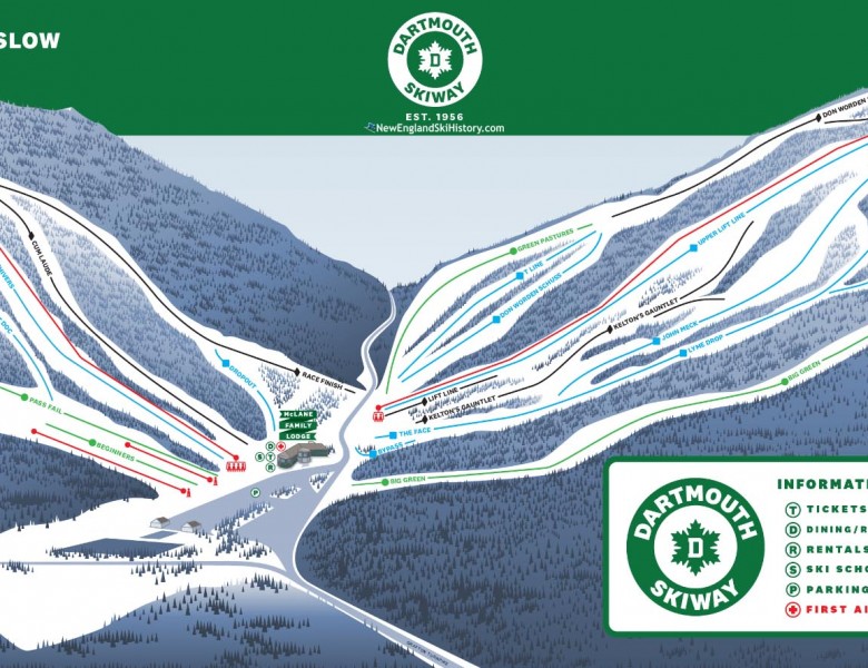 2024-25 Dartmouth Skiway Trail Map