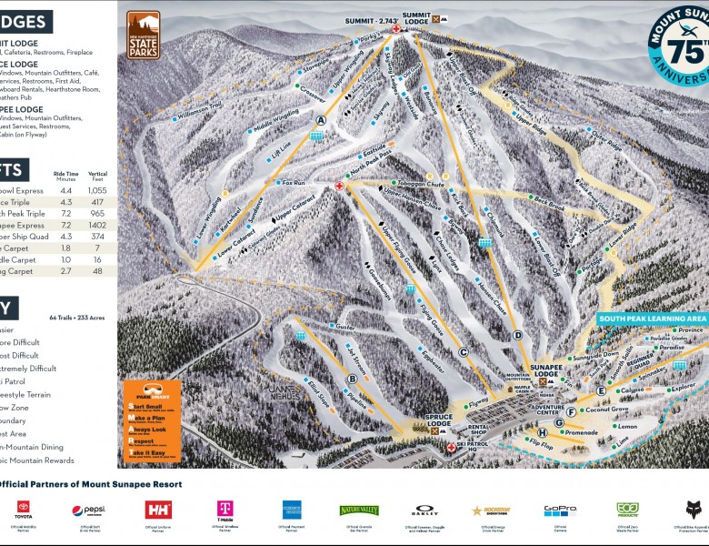 2024-25 Mt. Sunapee Trail Map