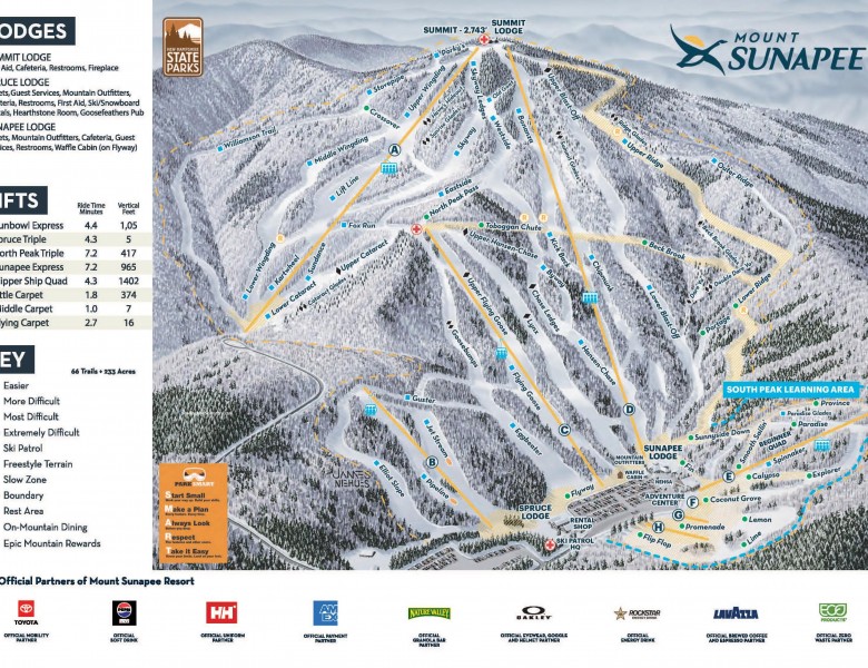 2025-26 Mt. Sunapee Trail Map