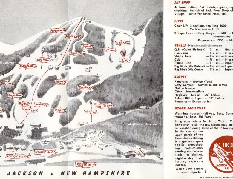 1951-52 Thorn Mountain Trail Map