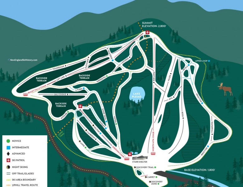 2024-25 Middlebury College Snow Bowl Trail Map