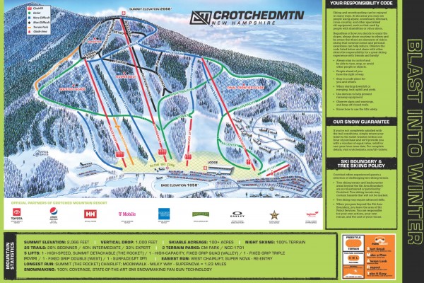 2022-23 Crotched Mountain Trail Map