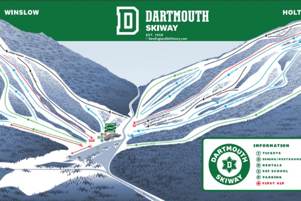 2021-22 Dartmouth Skiway Trail Map