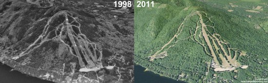 Shawnee Peak Aerial Imagery, 1998 vs. 2011