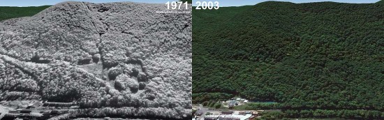 Beartown Mountain Aerial Imagery, 1971 vs. 2003
