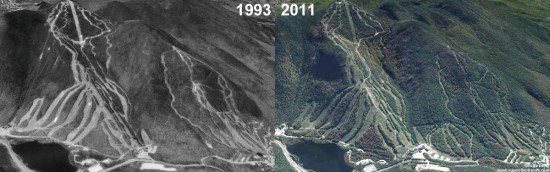 Cannon Mountain Aerial Imagery, 1993 vs. 2011