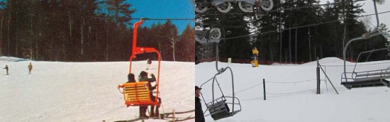 The King Pine Polar Bear Chairlift, 1960s vs. 2014