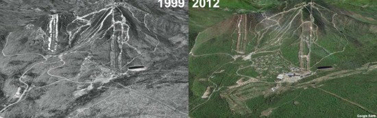 Jay Peak Aerial Imagery, 1999 vs. 2012